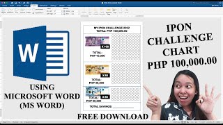 IPON CHALLENGE CHART 2022 USING MICROSOFT WORD MS WORD  FREE DOWNLOAD  Cassy Soriano [upl. by Aisila]