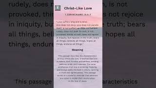 ChristLike Love bibleverseofthedayencouragement bibleverseofthedayexplained [upl. by Nytnerb]