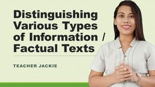 English 6 Q2 Distinguishing Various Types of Information  Factual Texts [upl. by Loveridge]