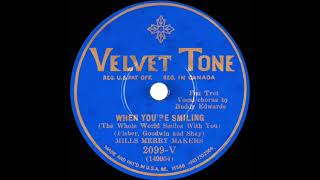 1930 Irving Mills as ‘Mills Merry Makers’  When You’re Smiling Jack Teagarden vocal [upl. by Trubow]