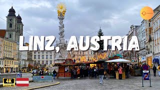 Linz Austria 4K Winter Walking Tour  Christmas Markets [upl. by Joyan770]