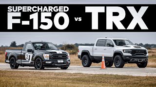 RAM TRX vs Supercharged F150 DRAG RACE  VENOM 775 by HENNESSEY [upl. by Oirottiv]