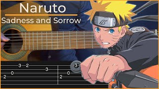 Naruto  Sadness and Sorrow Simple Guitar Tab [upl. by Noella]