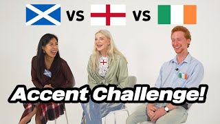 Scottish Irish and English Compare Accents For The First Time [upl. by Aihsotal]