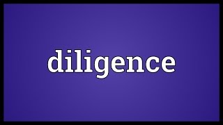 Diligence Meaning [upl. by Einafats]