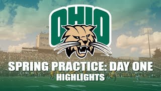 Ohio Football 2018 Spring Practice Day One Highlights [upl. by Aekan]