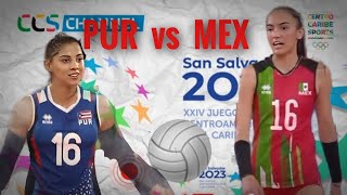 Puerto Rico 🇵🇷 vs México 🇲🇽  Voleibol Femenino  SAN SALVADOR 2023🏐PURO VOLEY RD [upl. by Yesteb]