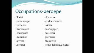 Steducentre Afrikaans Vocab L16 Beroepe [upl. by Pyle]