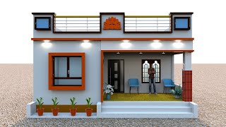 2 Bedroom Small House Design  2 Bedroom East Facing House Plan [upl. by Ellerehs839]