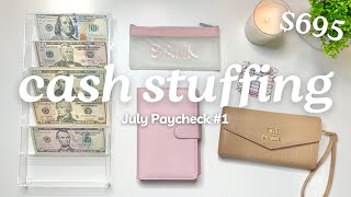 CASH ENVELOPE STUFFING  JULY 2024 PAYCHECK 1  Budget With Me  MONETS MONEY [upl. by Aile]