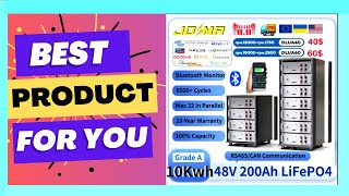 48V 200Ah LiFePO4 Battery 10Kw 6000 Cycles Bluetooth 512V 100Ah 120Ah [upl. by Kciredorb]