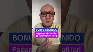 BONUS NIDO PAGAMENTI IN CORSO youtube inps youtubeshorts perte yes pagamenti [upl. by Aidnyc]