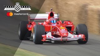 Schumachers V10 F1 Ferrari F2004 Screams up Goodwood hillclimb [upl. by Jorge]