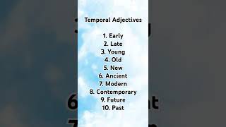 Temporal adjectives adjectives in english grammar english adjective education grammar learn [upl. by Winter98]