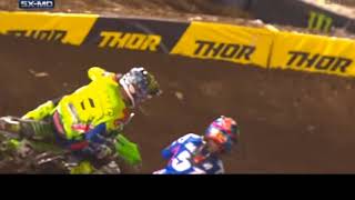 Justin Barcia Takes Out Eli Tomac [upl. by Bunch]