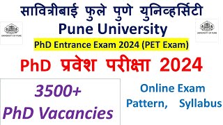 SPPU PET Exam 2024 Pune University PhD Entrance Notification Syllabus Exam Pattern Form Filling [upl. by Claudetta]