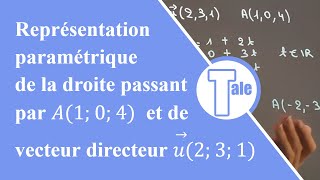 Terminale Déterminer la représentation paramétrique de la droite [upl. by Cerallua]