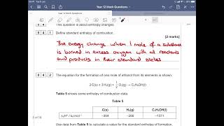 Enthalpy changes question AQA A Level Chemistry [upl. by Clute]