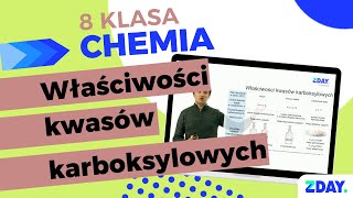 Właściwości kwasów karboksylowych  Chemia 8 klasa [upl. by Jorrie301]