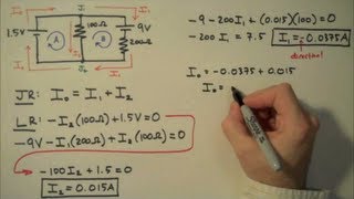 How to Solve a Kirchhoffs Rules Problem  Simple Example [upl. by Sidwel]