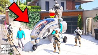 Franklin And Shinchan STEALING Military Strongest Fighter Jet In GTA V [upl. by Corsiglia116]