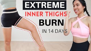 SLIMMER INNER  OUTER THIGHS IN 14 DAYS extreme burn🔥 low impact no jumping  Hana Milly [upl. by Wrench]