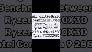 Ryzen 7 9800X3D benchmark vs Intel Core Ultra 9 285k 7800X3D 5800X3D gaming productivity ryzen [upl. by Balling]