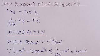 How to convert Nmm2 to Kgcm2  Unit conversion of Kgcm2 to Nmm2  Civil Engineering [upl. by Shaer870]