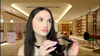 ASMR Rude luxury sales associate roleplay gum chewing tapping etc 🙄🛍️ [upl. by Euqinommod]