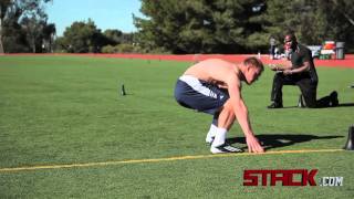 Velocity NFL Combine Training 5105 Shuttle Technique [upl. by Orsa]