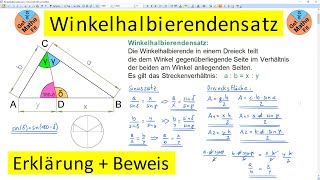 Winkelhalbierendensatz  Erklärung  Beweis [upl. by Alyakim]