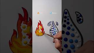 Fire VS Water with Oddly Satisfyig Painting 🎨  What’s your Fav 🤔 artistomg [upl. by Cohen]