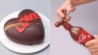 Fancy Chocolate HEART Cake Decorating Recipe  Satisfying Cakes Delicious Cake Tutorials [upl. by Nisior]