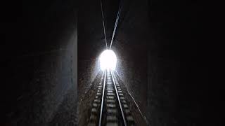 Wooden train in the tunnels through the Tramuntana mountains Mallorca [upl. by Justina531]