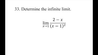 33 Determine the infinite limit limx→12xx12 [upl. by Hildegaard687]