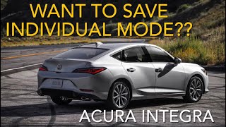 IDS Controller  20232025 Acura Integra  Individual mode automatically at every startup [upl. by Tobey]