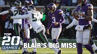 18 Seahawks vs Vikings NFC Wild Card  Top 20 Games of 2015  NFL [upl. by Leruj491]