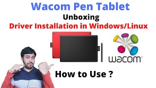 Wacom Pen Tablet  Unboxing and Review  Wacom One Driver in Linux and Windows 1011 [upl. by Arikehs]