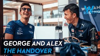 George Russell amp Alex Albon  The Handover  Williams Racing [upl. by Ydroj858]