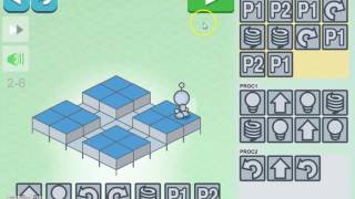 HOUR OF CODE STEM puzzle game based on coding kids programming Lightbot  2 Procedures  Level 6 [upl. by Ayerdna]