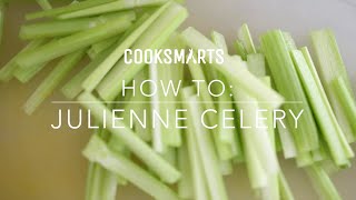 How to Julienne Celery  by cooksmarts [upl. by Anyzratak]