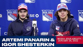 New York Rangers Artemi Panarin amp Igor Shesterkin Postgame Media Availability  Jan 24 2022 [upl. by Lion]