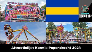 Attractielijst Kermis Papendrecht 2024 [upl. by Llennahs]