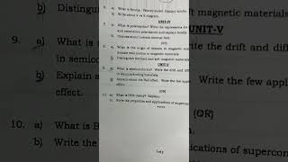 Btech 11 applied physics sem question paper [upl. by Aikemehs]