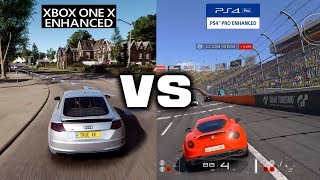 Forza Horizon 4 Xbox One X Vs Gran Turismo Sport PS4 Pro [upl. by Pihc]