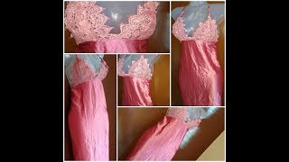 DIY Night gown  lacegownwithnosewingmachine DIYLace nightgown Make nightgown nosewing machine [upl. by Essej]