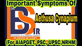 Aethusa Cynapium  Materia Medica  Homoeopathy AIAPGET  DrBhavesh Sir Classes [upl. by Nivlam]