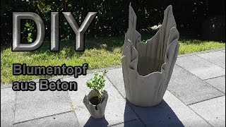 Blumenkübel aus betongetränten Tüchern selber machen – DIY Pflanzkübel kreativ mit Beton gießen [upl. by Brian]