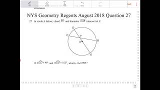 NYS Geometry Regents August 2018 Question 27 [upl. by Ahsilla]