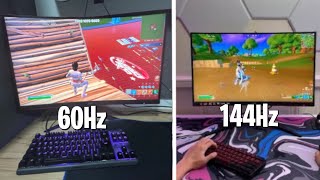 60Hz vs 144Hz Fortnite Gameplay On A Monitor [upl. by Arbua]